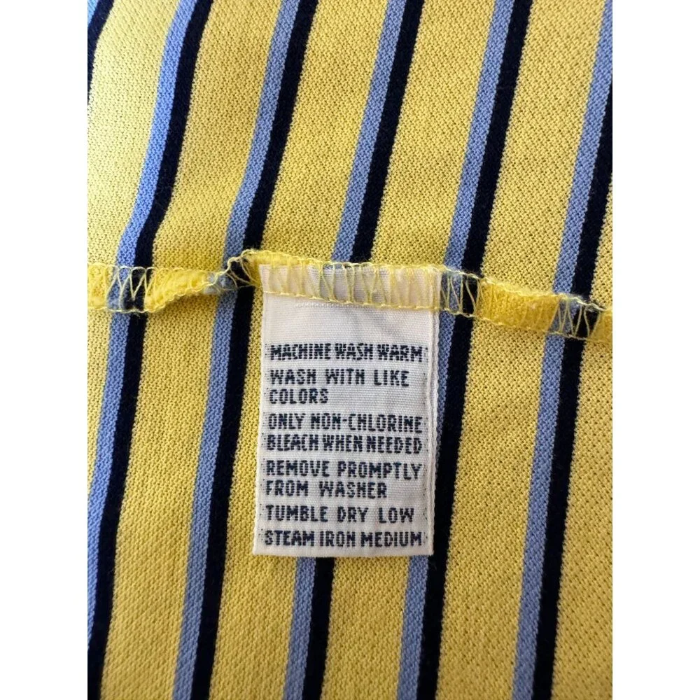 Polo Golf Ralph‎ Lauren Polo Shirt Mens XL Yellow/Blue Striped Short Sleeve Pony